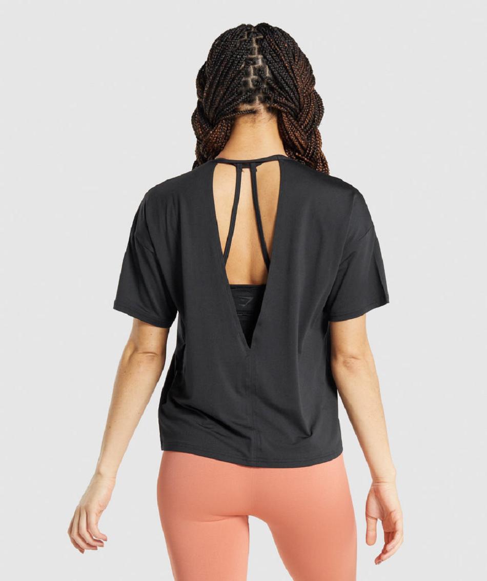 T Shirts Gymshark Studio Mujer Negras | CO 2272FDN